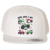 God Says I Am Tractor Lover Christian Wool Snapback Cap