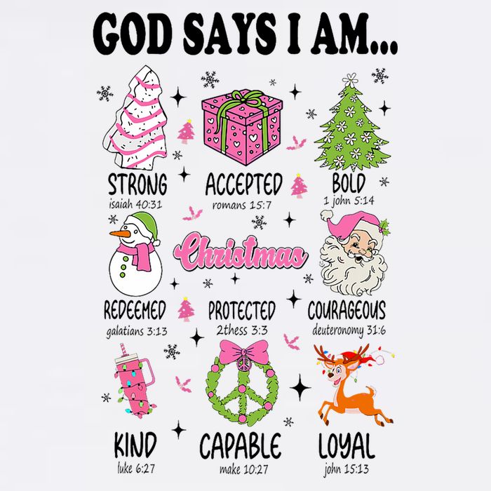 God Says I Am Christmas Bible Verses Christian Religious Tall T-Shirt