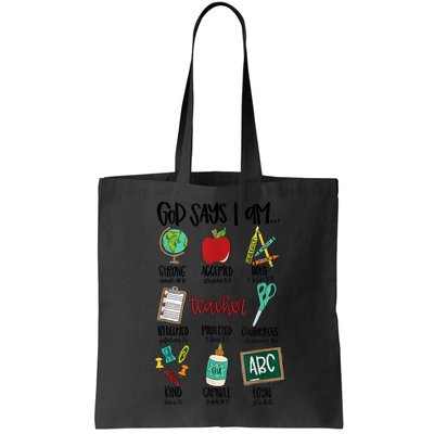 God Says I Am Teacher Bag