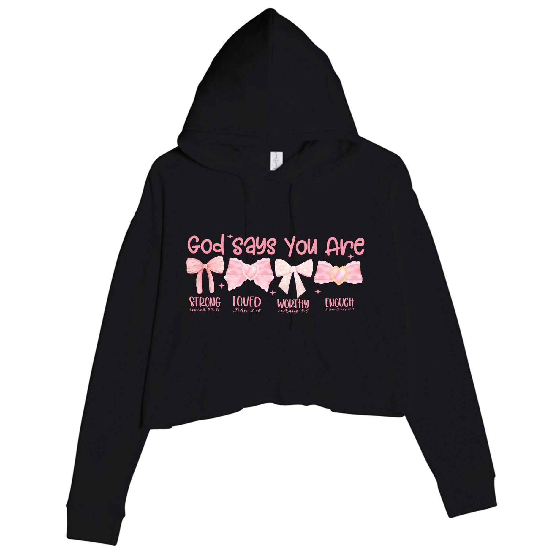 God Says I Am Coquette Crop Fleece Hoodie