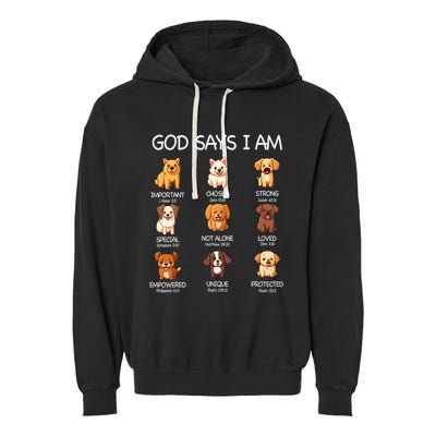 God Says I Am Cute Dogs Bible Verse Christian Garment-Dyed Fleece Hoodie