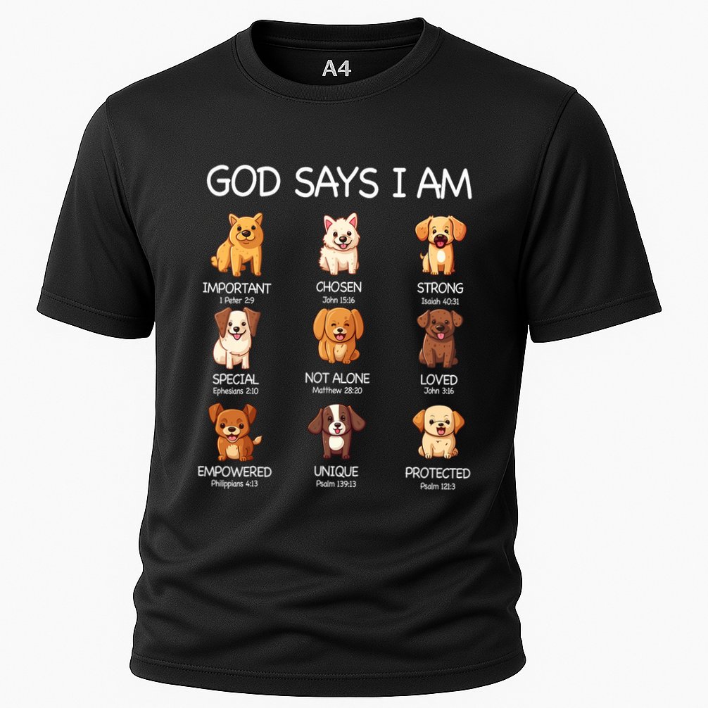 God Says I Am Cute Dogs Bible Verse Christian Cooling Performance Crew T-Shirt