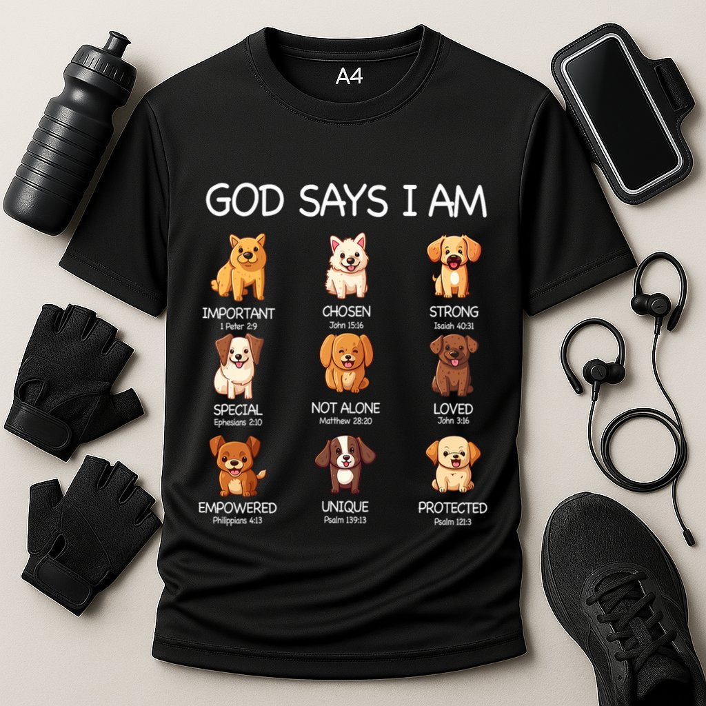 God Says I Am Cute Dogs Bible Verse Christian Cooling Performance Crew T-Shirt