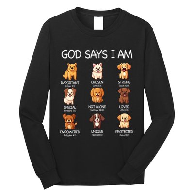 God Says I Am Cute Dogs Bible Verse Christian Long Sleeve Shirt