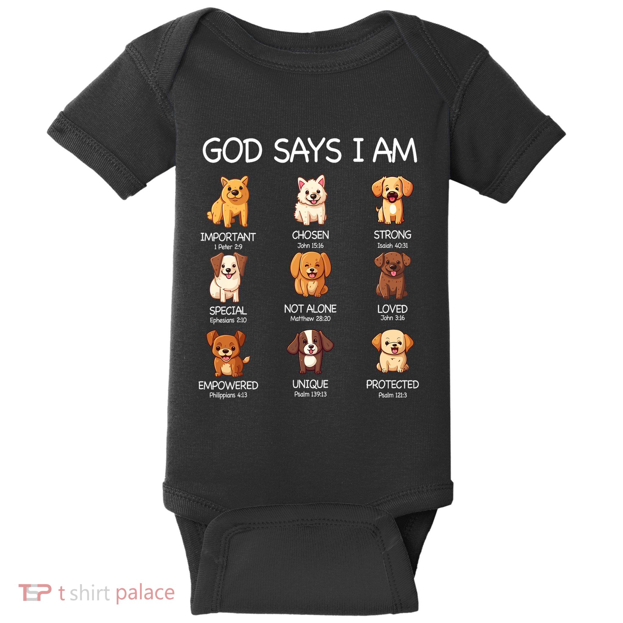 God Says I Am Cute Dogs Bible Verse Christian Baby Bodysuit