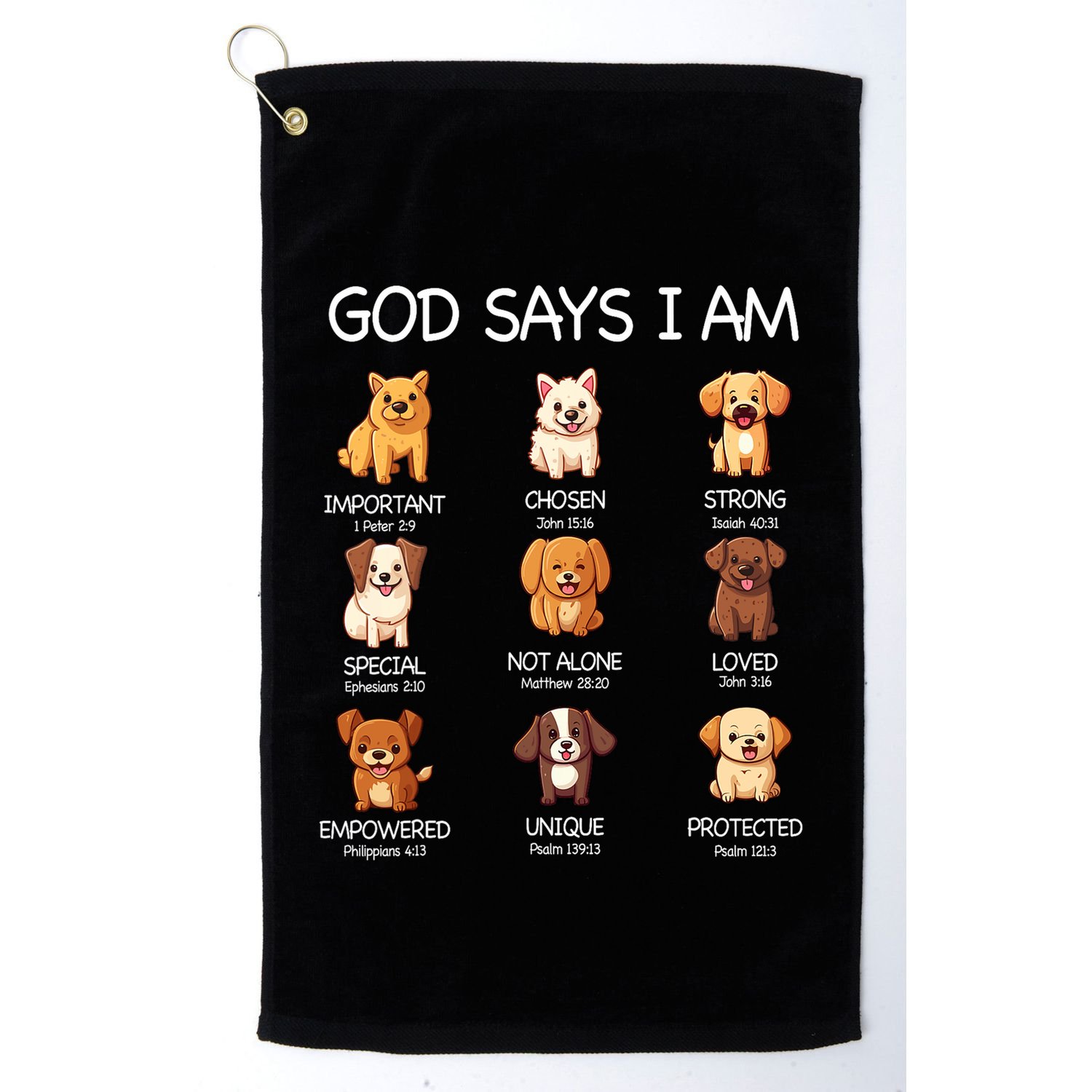 God Says I Am Cute Dogs Bible Verse Christian Golf Towel