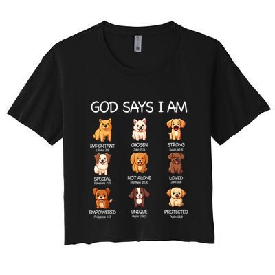 God Says I Am Cute Dogs Bible Verse Christian Crop Top