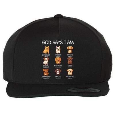 God Says I Am Cute Dogs Bible Verse Christian Wool Snapback Cap