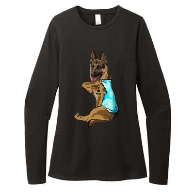 German Shepherd I Love Mom Tattoo Womens CVC Long Sleeve Shirt