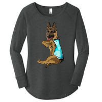 German Shepherd I Love Mom Tattoo Women's Perfect Tri Tunic Long Sleeve Shirt