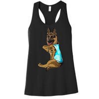 German Shepherd I Love Mom Tattoo Women's Racerback Tank