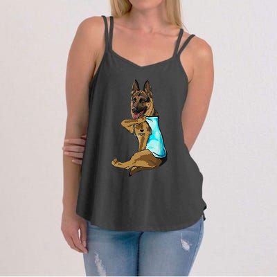 German Shepherd I Love Mom Tattoo Women's Strappy Tank