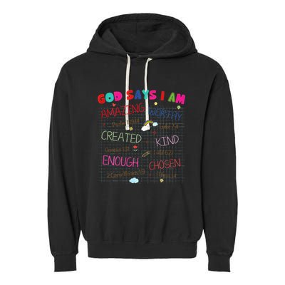 God Says I Am C.R.A.Y.O.N Drawing Bible Christian Garment-Dyed Fleece Hoodie