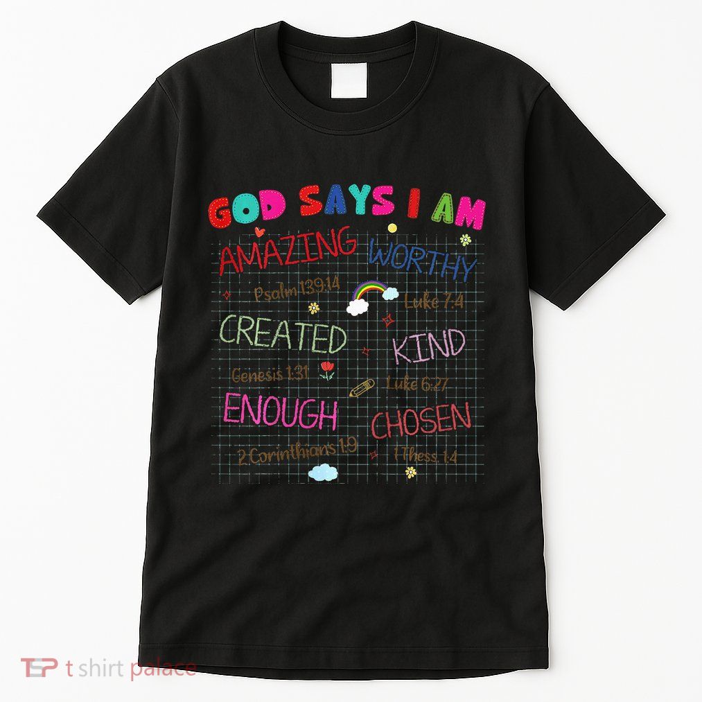 God Says I Am C.R.A.Y.O.N Drawing Bible Christian Tall T-Shirt