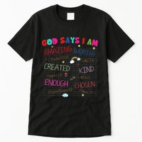 God Says I Am C.R.A.Y.O.N Drawing Bible Christian Tall T-Shirt