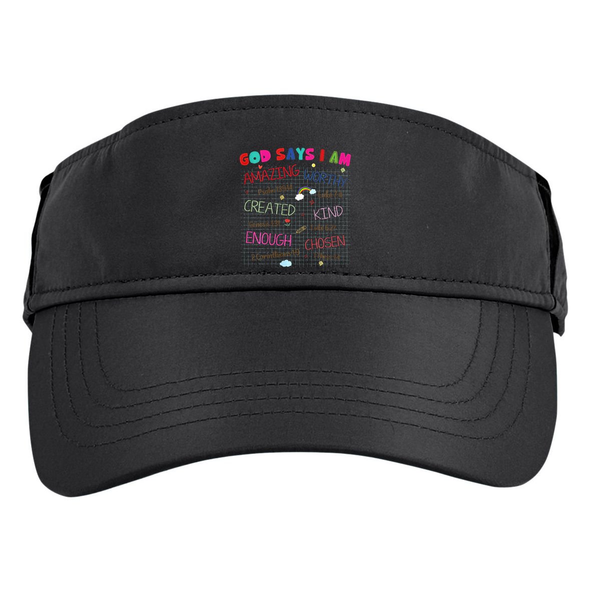 God Says I Am C.R.A.Y.O.N Drawing Bible Christian Adult Drive Performance Visor