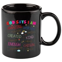 God Says I Am C.R.A.Y.O.N Drawing Bible Christian 11oz C Handle Ceramic Mug