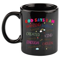 God Says I Am C.R.A.Y.O.N Drawing Bible Christian 11oz C Handle Ceramic Mug