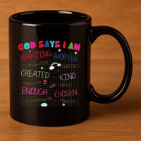 God Says I Am C.R.A.Y.O.N Drawing Bible Christian 11oz C Handle Ceramic Mug