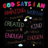 God Says I Am C.R.A.Y.O.N Drawing Bible Christian Flat Bill Trucker Hat