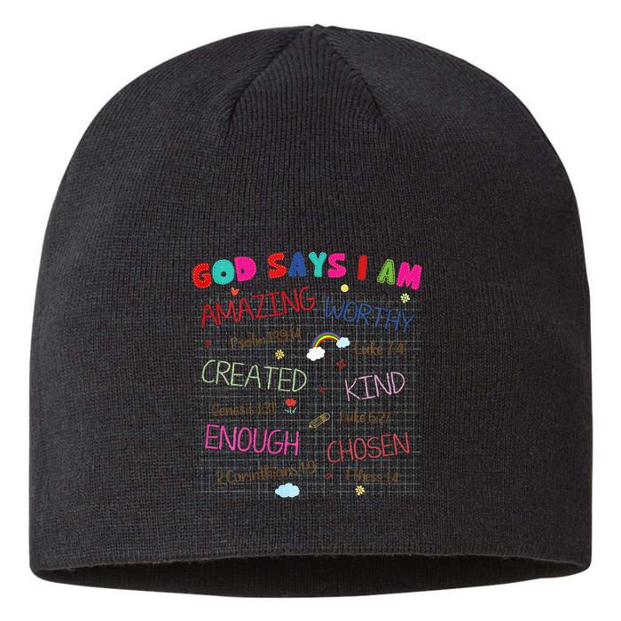 God Says I Am C.R.A.Y.O.N Drawing Bible Christian Sustainable Beanie