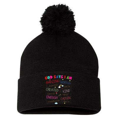 God Says I Am C.R.A.Y.O.N Drawing Bible Christian Pom Pom 12in Knit Beanie