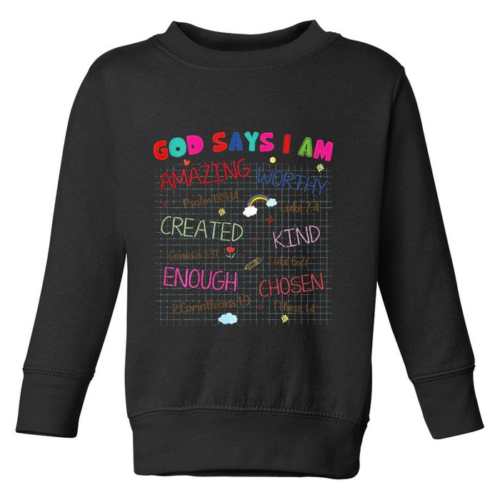 God Says I Am C.R.A.Y.O.N Drawing Bible Christian Toddler Sweatshirt
