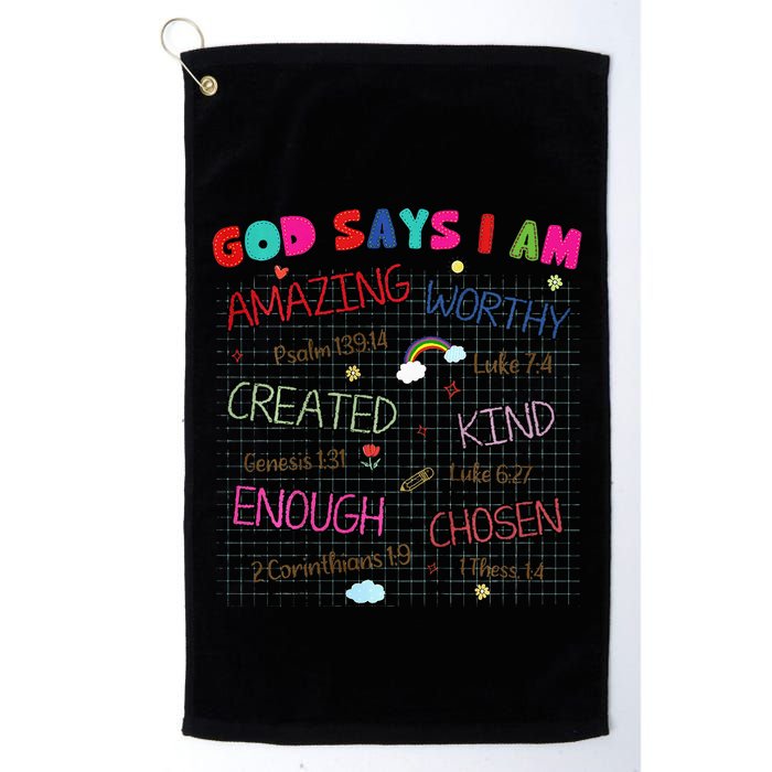 God Says I Am C.R.A.Y.O.N Drawing Bible Christian Golf Towel