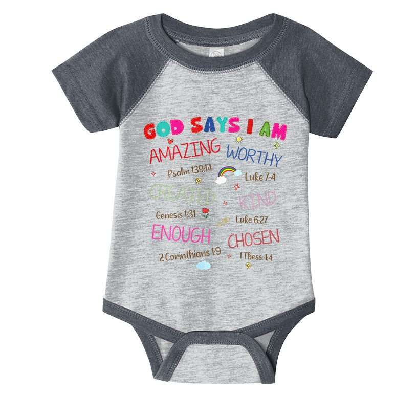 God Says I Am C.R.A.Y.O.N Drawing Bible Christian Infant Baby Jersey Bodysuit