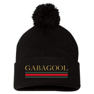 Gabagool Satirical Italian Slang Pom Pom 12in Knit Beanie