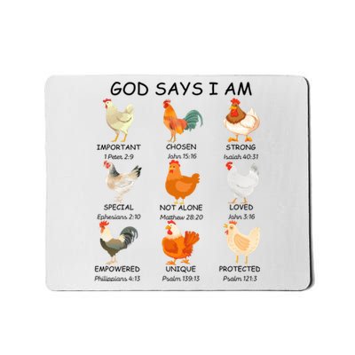 God Says I Am Chicken Christian Bible Funny Farm Chicken Mousepad