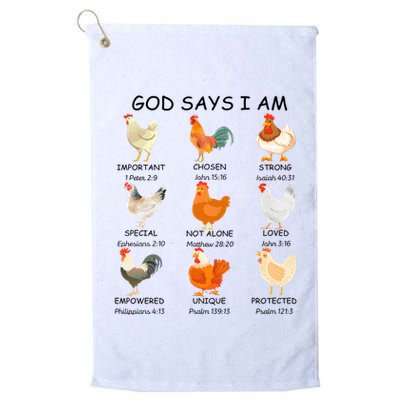 God Says I Am Chicken Christian Bible Funny Farm Chicken Golf Towel