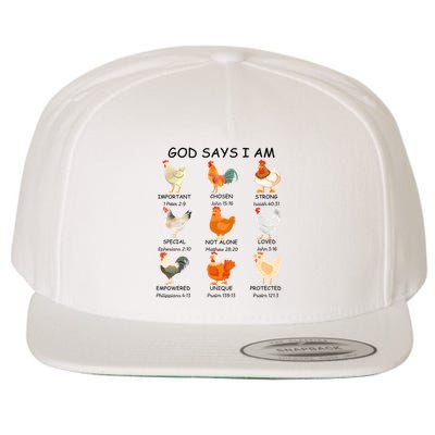 God Says I Am Chicken Christian Bible Funny Farm Chicken Wool Snapback Cap