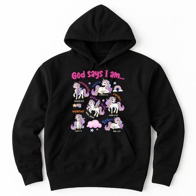 God Says I Am Cute Unicorn Bible Verse Hoodie