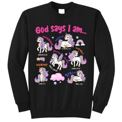 God Says I Am Cute Unicorn Bible Verse Sweatshirt