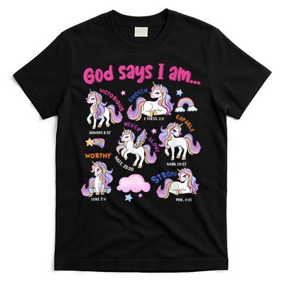 God Says I Am Cute Unicorn Bible Verse T-Shirt