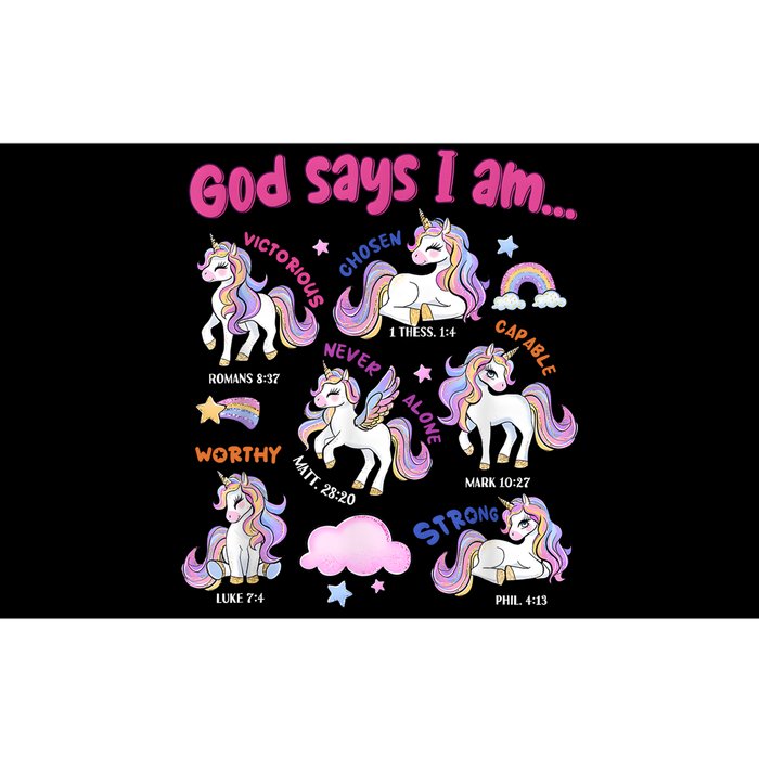 God Says I Am Cute Unicorn Bible Verse Bumper Sticker