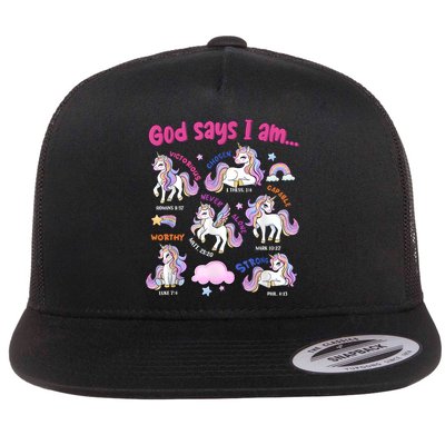 God Says I Am Cute Unicorn Bible Verse Flatbill Hat