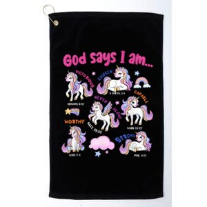 God Says I Am Cute Unicorn Bible Verse Platinum Collection Golf Towel