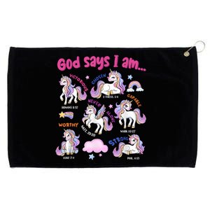 God Says I Am Cute Unicorn Bible Verse Grommeted Golf Towel