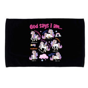 God Says I Am Cute Unicorn Bible Verse Microfiber Hand Towel