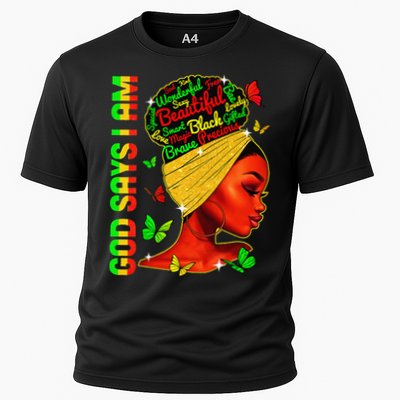 God Says I Am Black Melanin Black History Month Juneteenth Performance Shirt