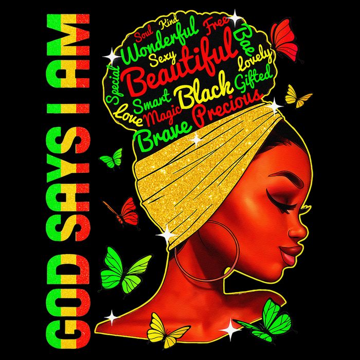 God Says I Am Black Melanin Black History Month Juneteenth Visor