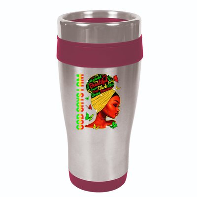 God Says I Am Black Melanin Black History Month Juneteenth 16oz Travel Tumbler