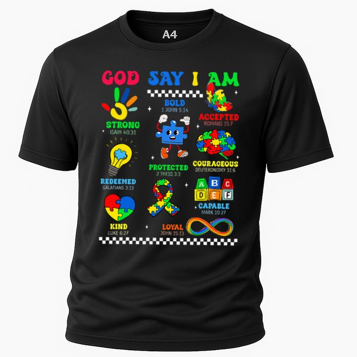 God Says I Am Be Kind Autism Awareness  Cooling Performance Crew T-Shirt