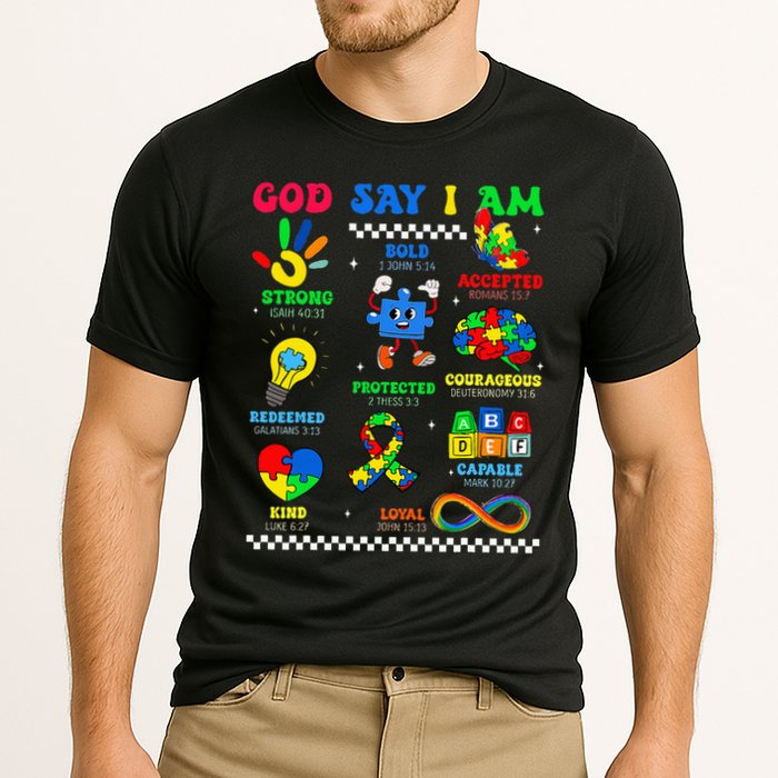 God Says I Am Be Kind Autism Awareness  Cooling Performance Crew T-Shirt
