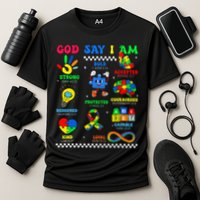 God Says I Am Be Kind Autism Awareness  Cooling Performance Crew T-Shirt