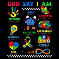 God Says I Am Be Kind Autism Awareness  Sustainable Bucket Hat