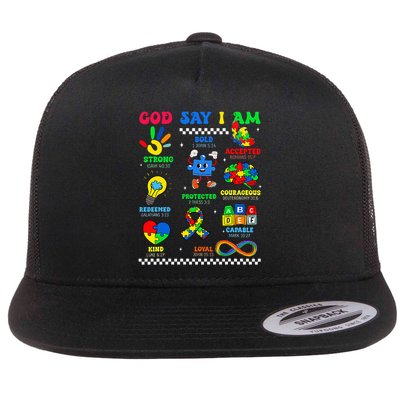 God Says I Am Be Kind Autism Awareness  Flatbill Hat