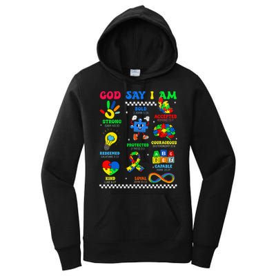 God Says I Am Be Kind Autism Awareness  Women's Pullover Hoodie